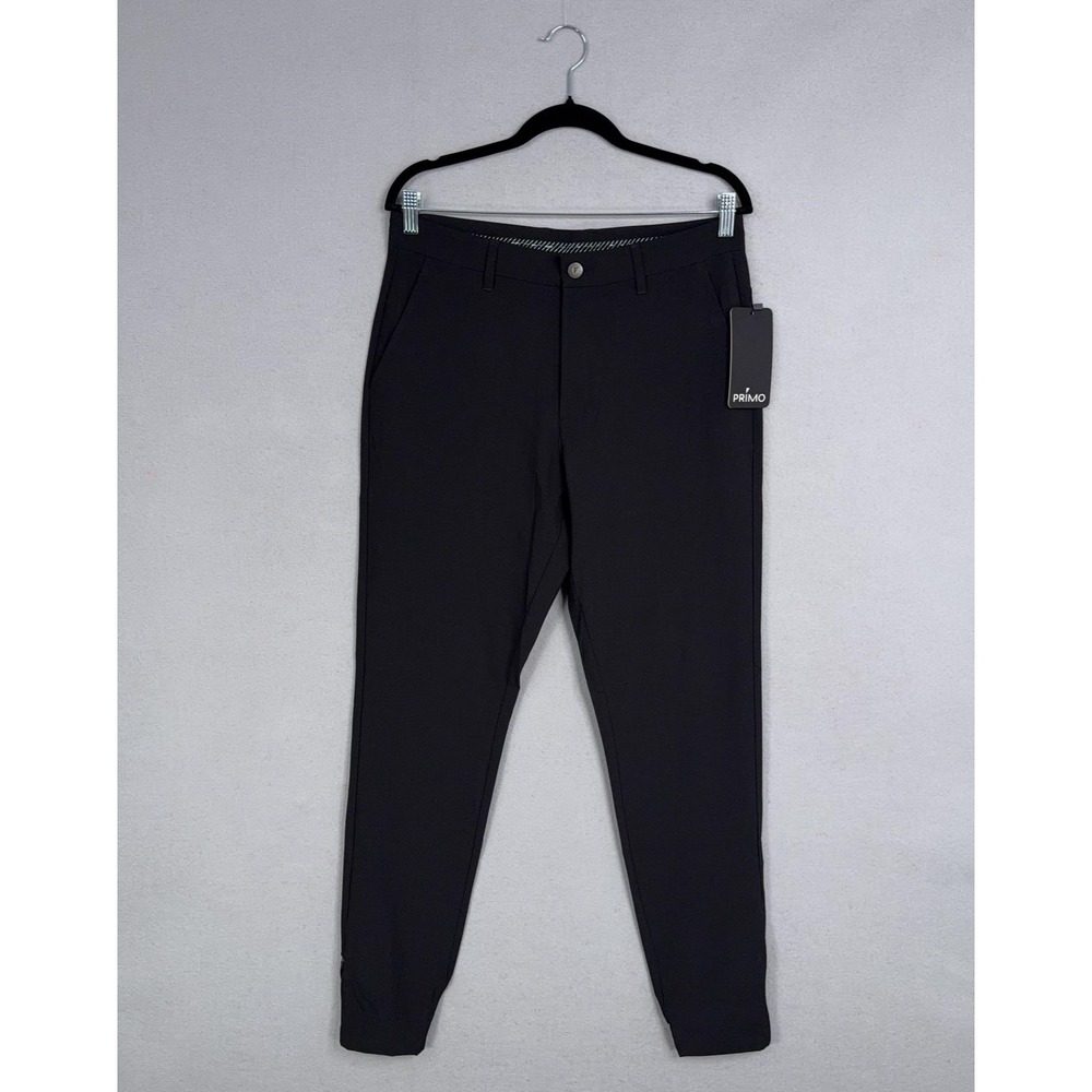 PRIMO Joggers Mens 32 Tall Black Golf Stretch Pants Tall Zip Ankle Performance